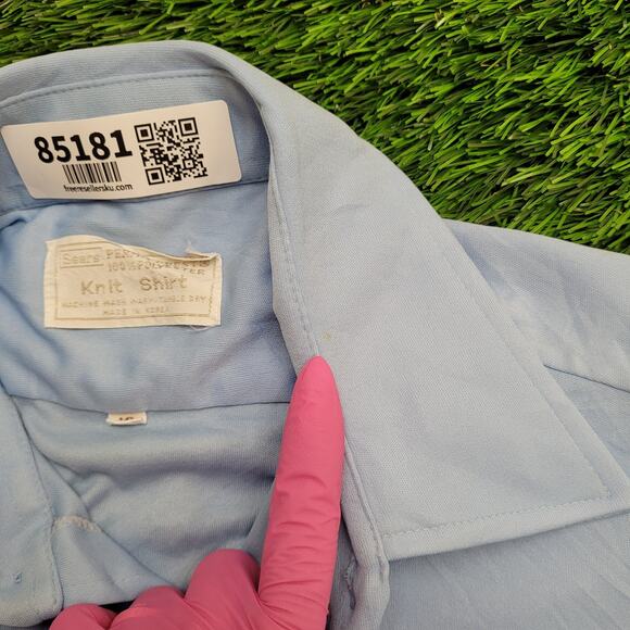 Vintage 80s Sears Disco Button Shirt M/L 21x30 Polyester - Picture 5 of 12